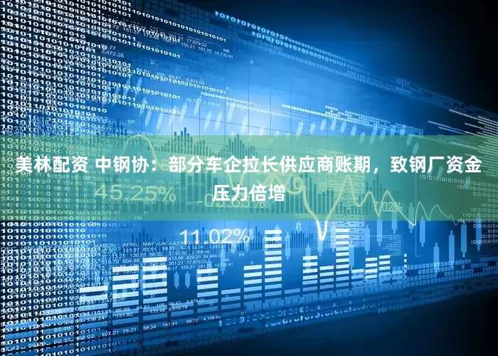 美林配资 中钢协：部分车企拉长供应商账期，致钢厂资金压力倍增